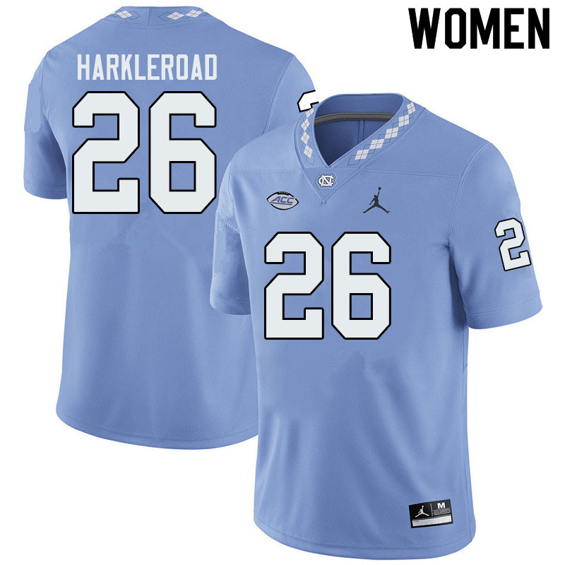 Jordan Brand Women #26 Jake Harkleroad North Carolina Tar Heels College Football Jerseys Sale-Blue